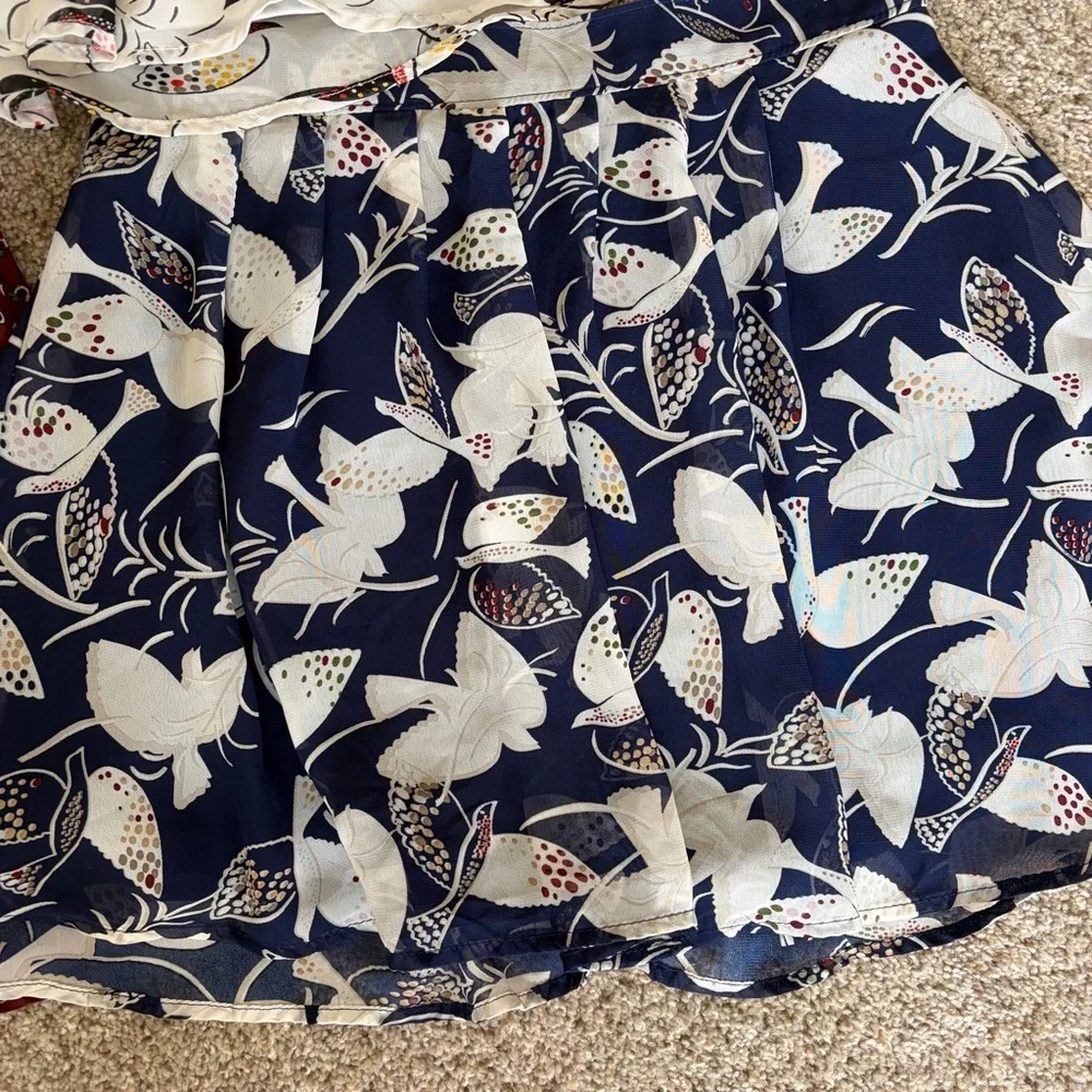 Printed Mini Skirt  Bundle Navy, Burgundy, and Cream - Picture 2 of 8
